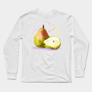 Pear HAnd Drawn Long Sleeve T-Shirt